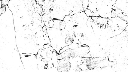 Obraz premium Cracked Wall Vector Texture for Grunge Design, Black and White Crack Overlay Vector Background, Damaged Concrete Texture Template in Vector Style, Grunge Crack Line Texture for Urban Design Projects