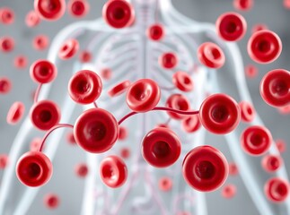 Blood Cells Circulation: A detailed illustration showcases the intricate dance of blood cells as they flow through the human body, highlighting the marvels of the circulatory system.