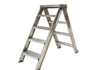 Aluminum a frame stepladder for home improvement tasks isolated on white background