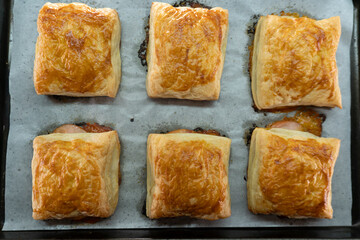 Upside Down-Puff Pastry Pizza Tart. Pastry. 