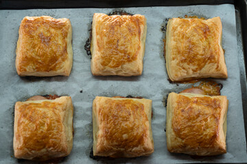 Upside Down-Puff Pastry Pizza Tart. Pastry. 