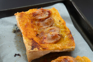 Upside Down-Puff Pastry Pizza Tart. Pastry. 