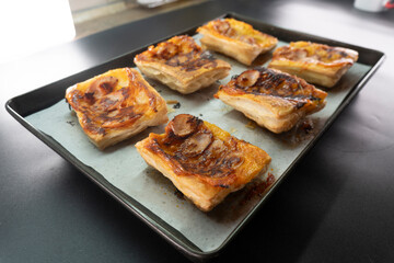 Upside Down-Puff Pastry Pizza Tart. Pastry. 