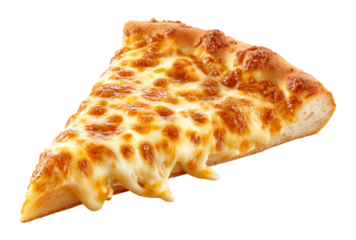 Cheese Cheesy Pizza Slice Isolated on Transparent Background PNG
