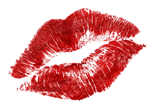Lipstick Kiss Mark Isolated on Transparent Background PNG
