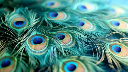 Obraz premium Peacock Feather Eyespots Close-Up