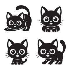 Fototapeta premium Cat Faces Icon Set