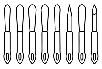 Hemostats line art professional surgical instrument