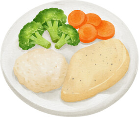 watercolor chicken rice