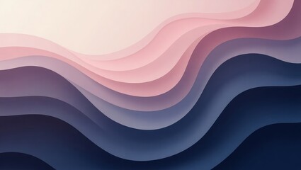 Abstract 3D Paper Waves and Layered Gradient Background – Fluid Wave Shapes in Blue and Pink Tones