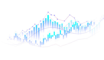 business investment growth stock diagram market trade graph chart on transparent background. Business candle stick graph chart of stock market investment digital trading chart design