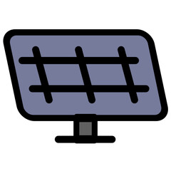 Solar panel symbol - renewable energy, sustainability and ecology icon.
