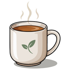 cup of drinking hot tea or coffee drawing vector, tea, coffee, drink, draw, logotype,  