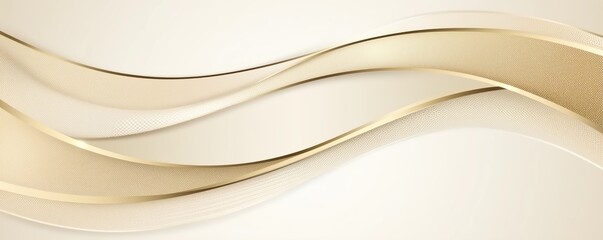Elegant Gold and White Wave Design for Luxury Branding and High-End Invitations