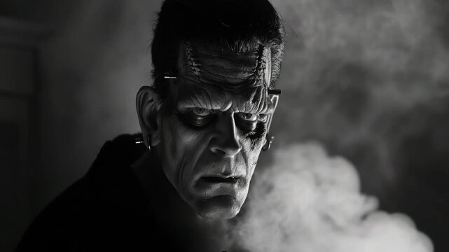 Creepy Evil Halloween Monster in the Fog