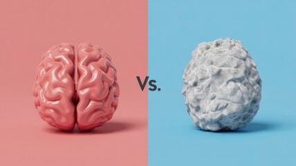 Healthy Brain vs. Damaged Brain A 3D Rendered Comparison
