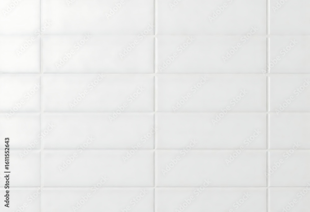 Fototapete generative ai creation showing a classic white rectangular tile pattern for backgrounds