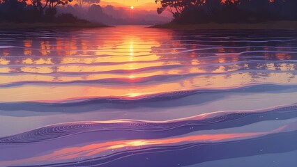 sunset in the mountains