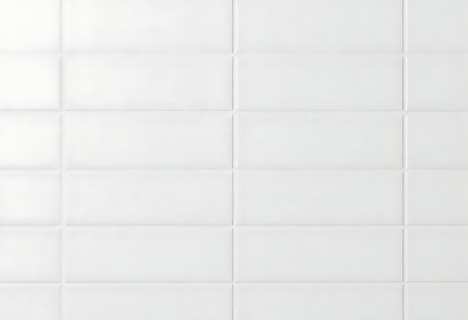 Fototapeta Generative AI creation showing a classic white rectangular tile pattern for backgrounds