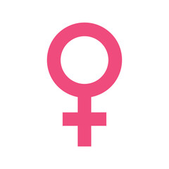 Bold pink female gender symbol vector, women's rights and identity icon isolated
