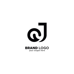 Modern Unique Letter O and J Monogram Logo with White Background.
