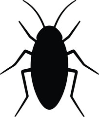 Silhouette cockroach insect simple graphic pest control vector illustrator