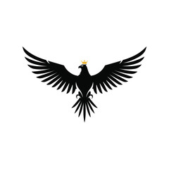 Majestic Eagle with Crown Vector Illustration Regal Power Symbol
