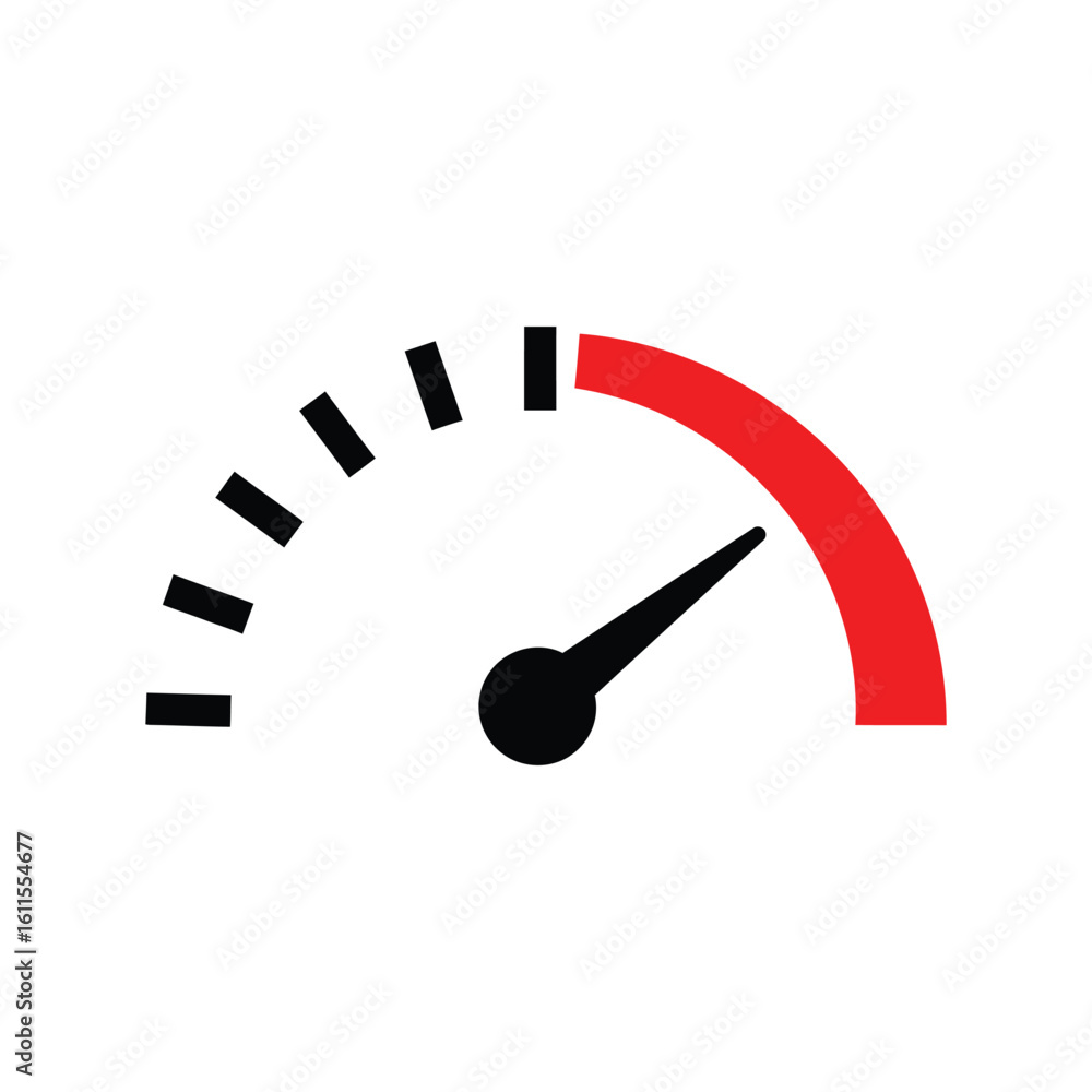 Aufkleber simple speedometer gauge icon vector for performance and progress