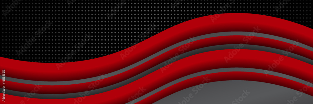 Poster vector red line background curve element with dark space for text and message design, eps10