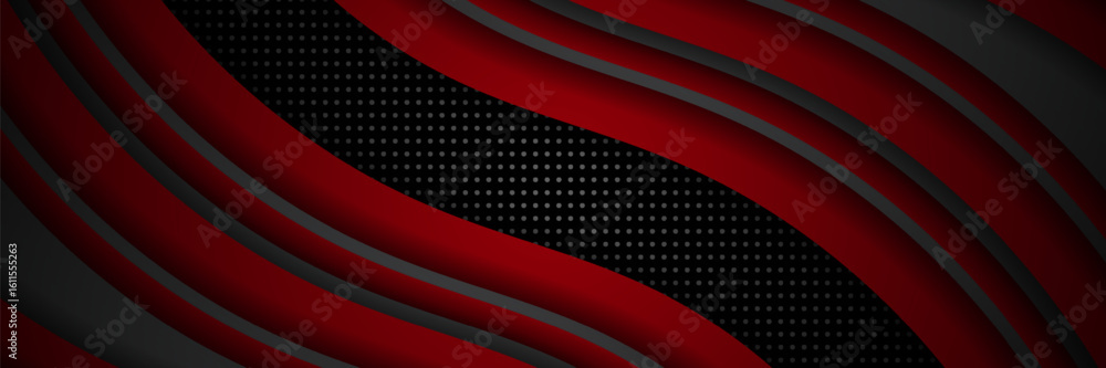 Poster vector red line background curve element with dark space for text and message design, eps10