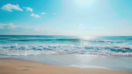 Fototapeta premium Vibrant Beach Backgrounds for Social Media: Capturing Sun, Sand, and Serenity to Elevate Your Posts – Perfect for Travel Updates, Summer Vibes, and Lifestyle Content