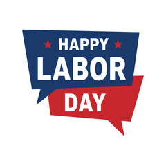 Happy Labor Day USA Celebration Banner with Red White Blue Design