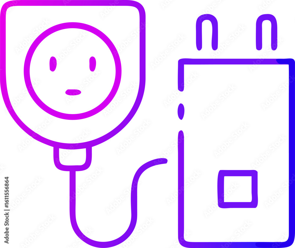 Poster minimalist power plug and socket icon design