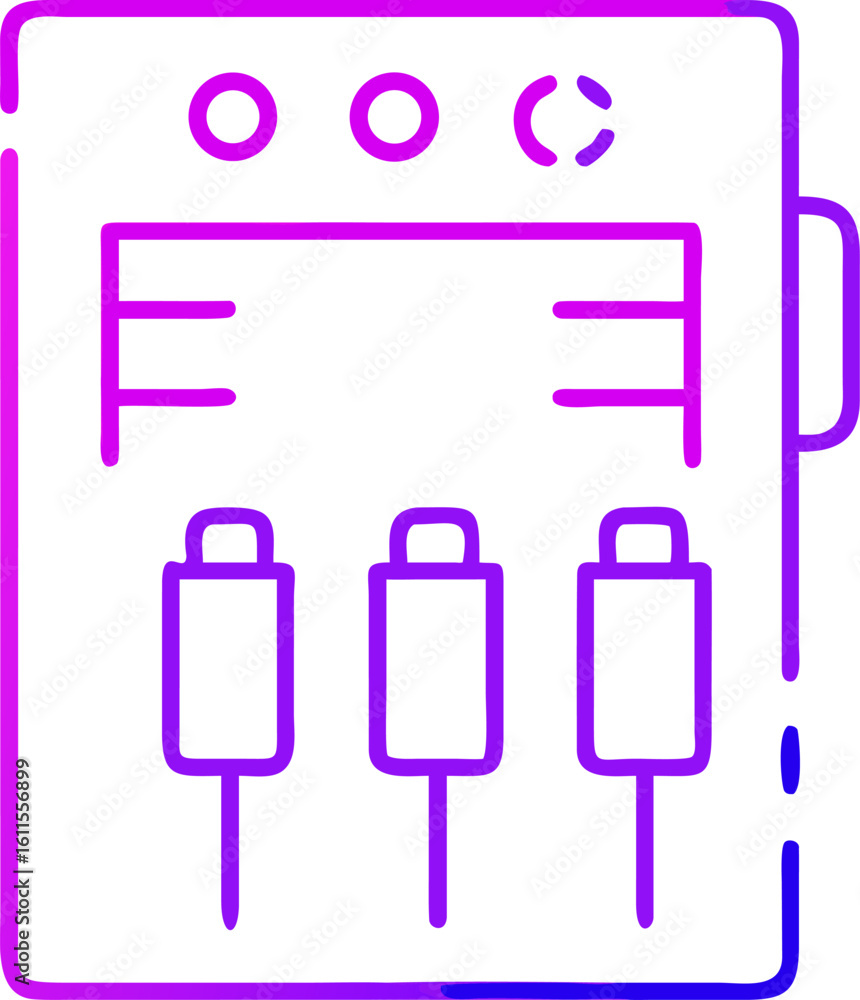 Poster minimalist fuse box icon with switches