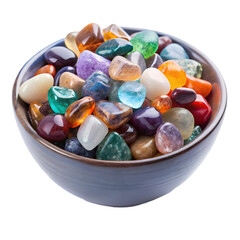 Vibrant Gemstone Collection Colorful Polished Stones in a Bowl  Perfect for Crafts Healing and Decoration