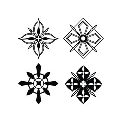 create a collection of 4 bold black tribal inspire