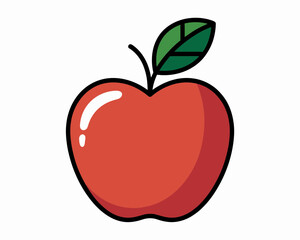 red apple vector illustration