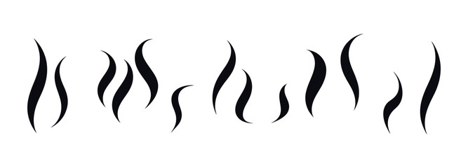 WebVector art of a set of abstract smoke and steam shapes isolated on white background