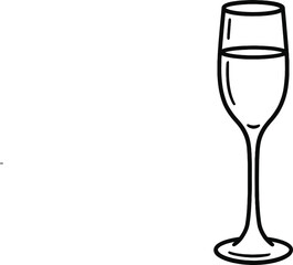 Two empty champagne glasses on a white background for celebration