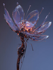 Bioluminescent Chrome Petal Mechaflower