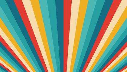 Vintage retro style wallpaper. Retro rays grunge background.Vector illustration