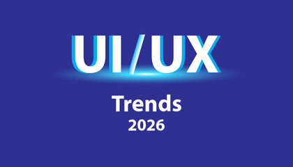 Word "UI/UX trends 2026" with dark blue background.
