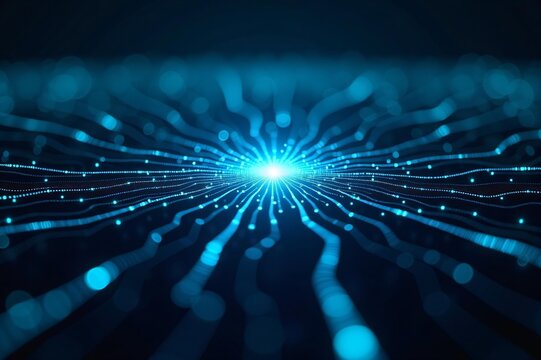 Dynamic glowing network connecting data points