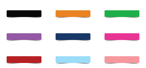 colorful tags with curve shadow