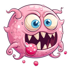 Fototapeta premium Bubblegum monster isolated White background 