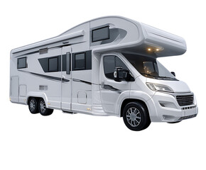 Naklejka premium Sleek white motorhome, ready for adventure!