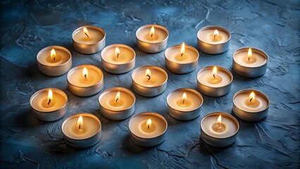 Many small lit candles creating a warm and inviting ambiance