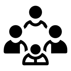 Collaboration icon illustration of a group of people vector illustration on transparent background