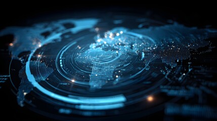 Global data visualization on a digital interface.