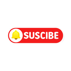 Subscribe Button Icon with Hand Click – Red CTA Vector, YouTube Subscribing Graphic, Channel Join Symbol, Web Interface Click Design Illustration

